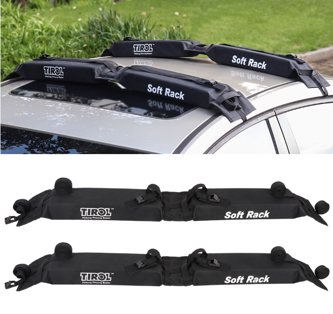 Giá hỗ trợ để hành lý dài trên nóc xe không có thanh dọc