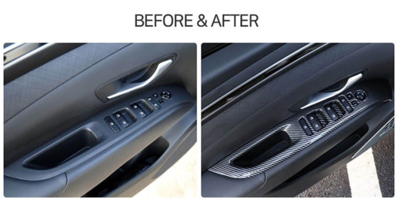 Ốp nâng hạ kính vân cacbon xe Hyundai Tucson 2022