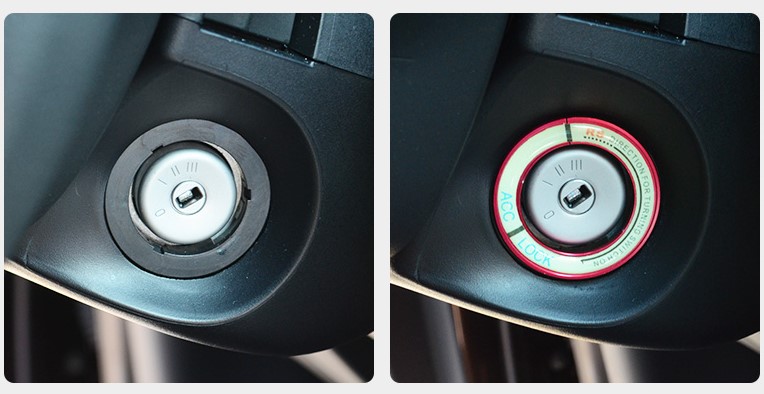 Ốp viền phản quang khóa khởi động xe Ford Everest 2016-2020