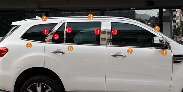 Ốp inox chân kính Ford Everest (1,5,6,7)