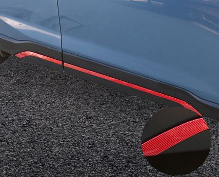 Ốp viền Full 2 bên + Trước, Sau + Nóc Xe Cacbon Đỏ Subaru FRT