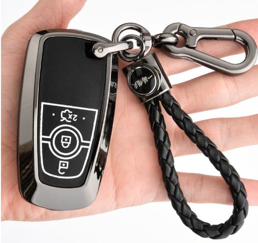 Ốp chìa khóa Ford Everest thép không gỉ đen titan  (2018-2020)