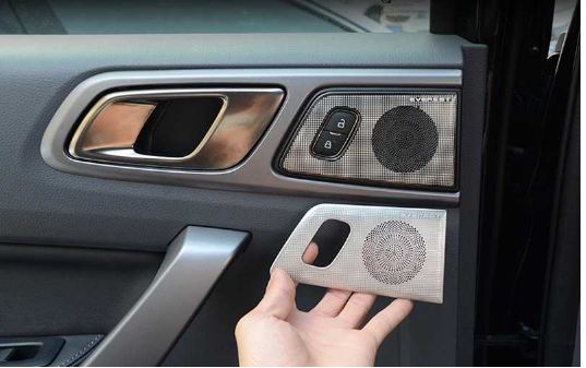 Ốp loa sau thép không gỉ bạc sáng Ford Everest (1 căp)