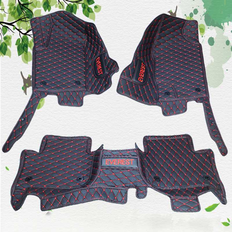 Thảm sàn da đen chỉ đỏ 5 chỗ Ford Everest 2016-2020